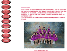 Tablet Screenshot of onstageschoolofdance.biz